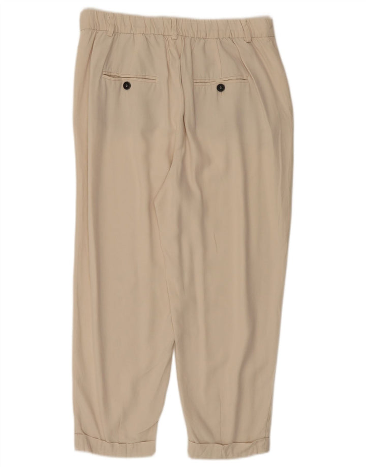 Pantaloni Capri con pegging da donna ZARA medi W28 L22 Lyocell beige