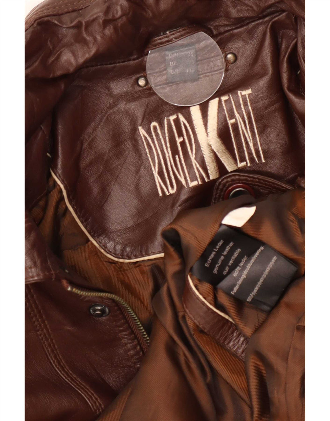 Giacca in pelle da uomo Roger Kent UK 40 grande marrone