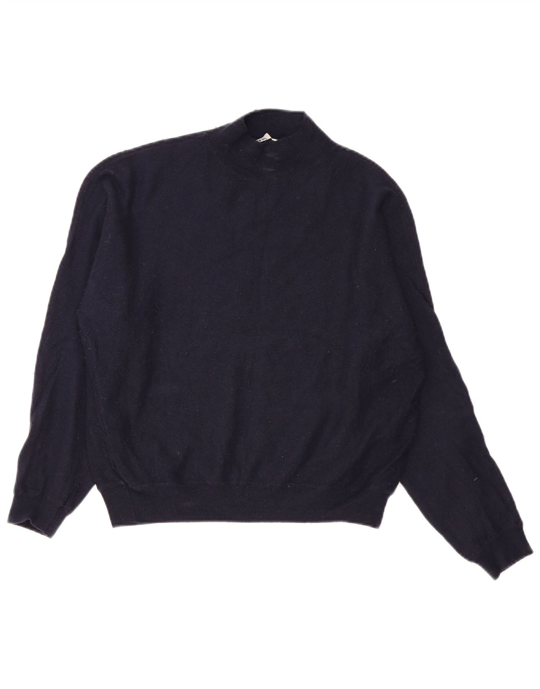 Maglione maglione a collo alto da donna Zara UK 14 nylon blu navy medio