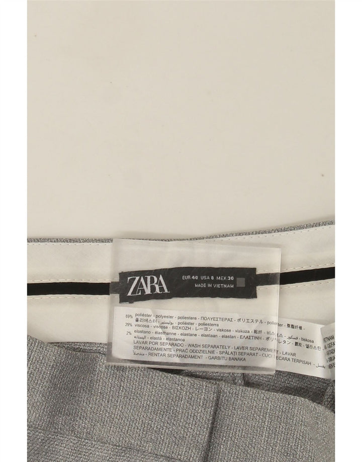 Pantaloni da abito dritti da donna ZARA EU 40 Medium W30 L26 Poliestere grigio