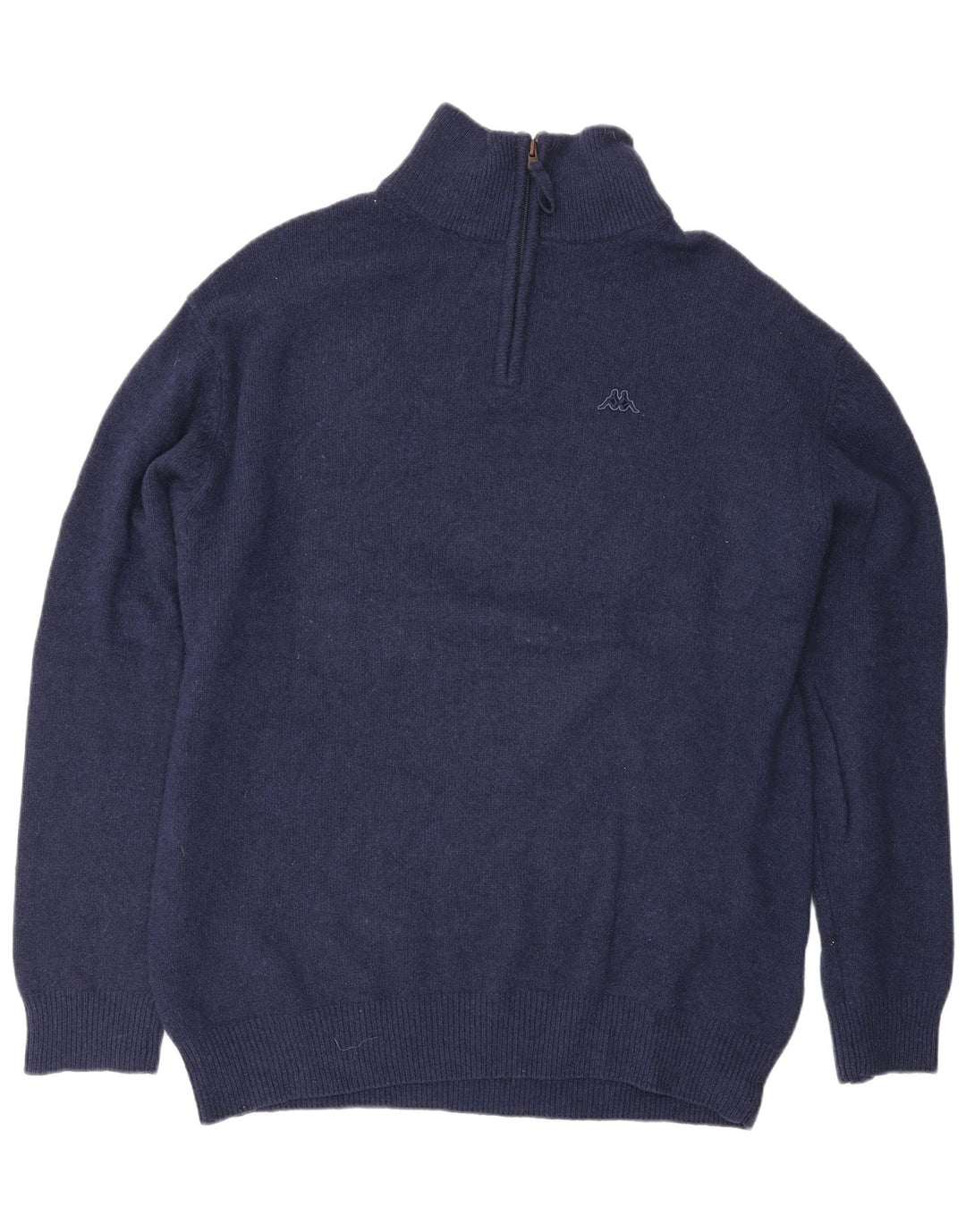 Maglione Kappa da uomo con zip e collo 2XL in lana vergine blu navy