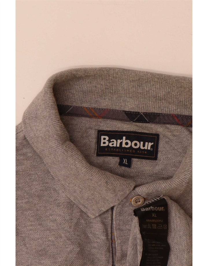 Polo da uomo Barbour XL in cotone grigio
