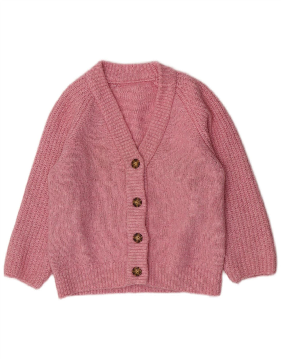Maglione cardigan da donna vintage UK 14 rosa medio