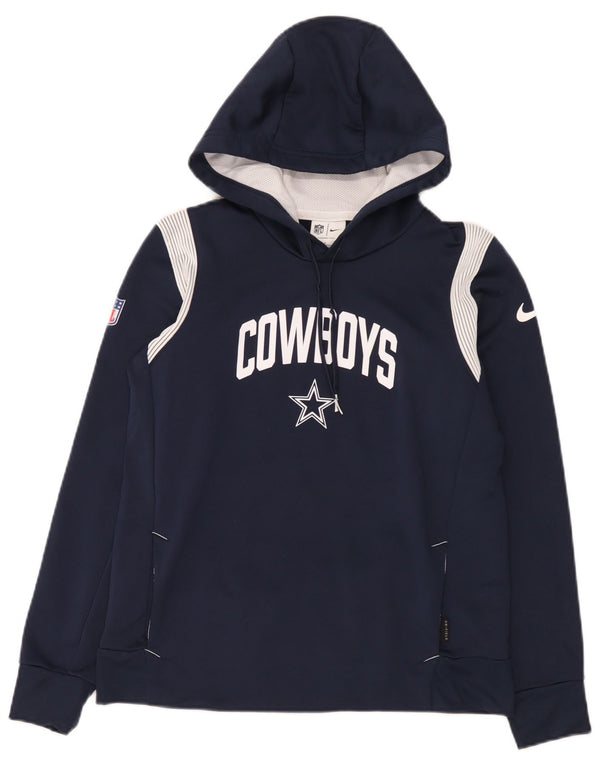 Felpa con cappuccio grafica Nike Dallas Cowboys da uomo, piccola, colore blu navy