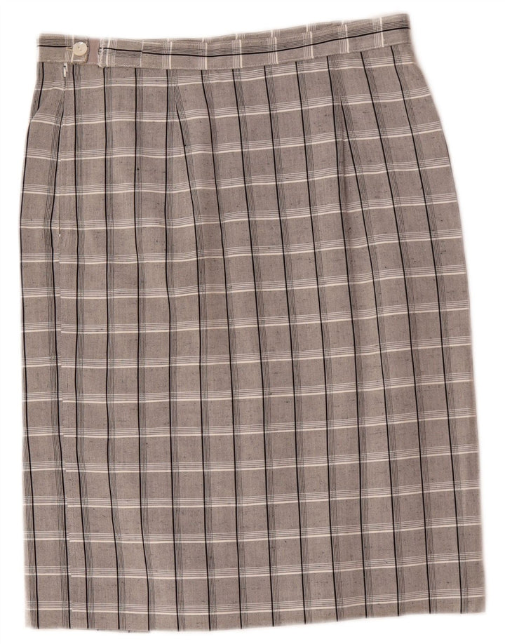 Gonna dritta da donna vintage W30 a quadri grigio medio