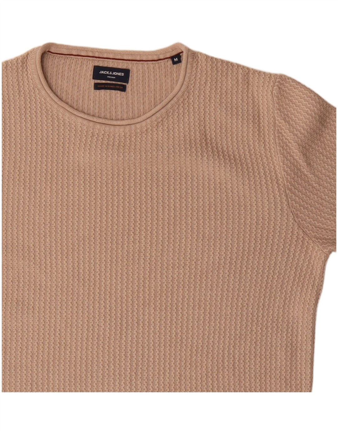 Maglione maglione girocollo da uomo Jack & Jones in cotone beige medio