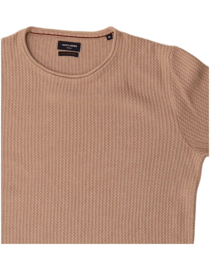 Maglione maglione girocollo da uomo Jack & Jones in cotone beige medio