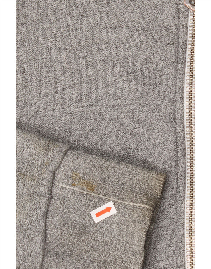 SUPERDRY Mens Graphic Zip Hoodie Sweater Medium Grey Cotton