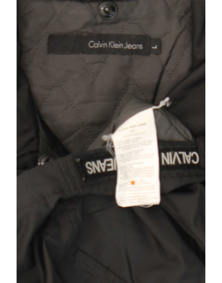 Giacca utility da uomo Calvin Klein Jeans UK 40 Large nera in poliammide
