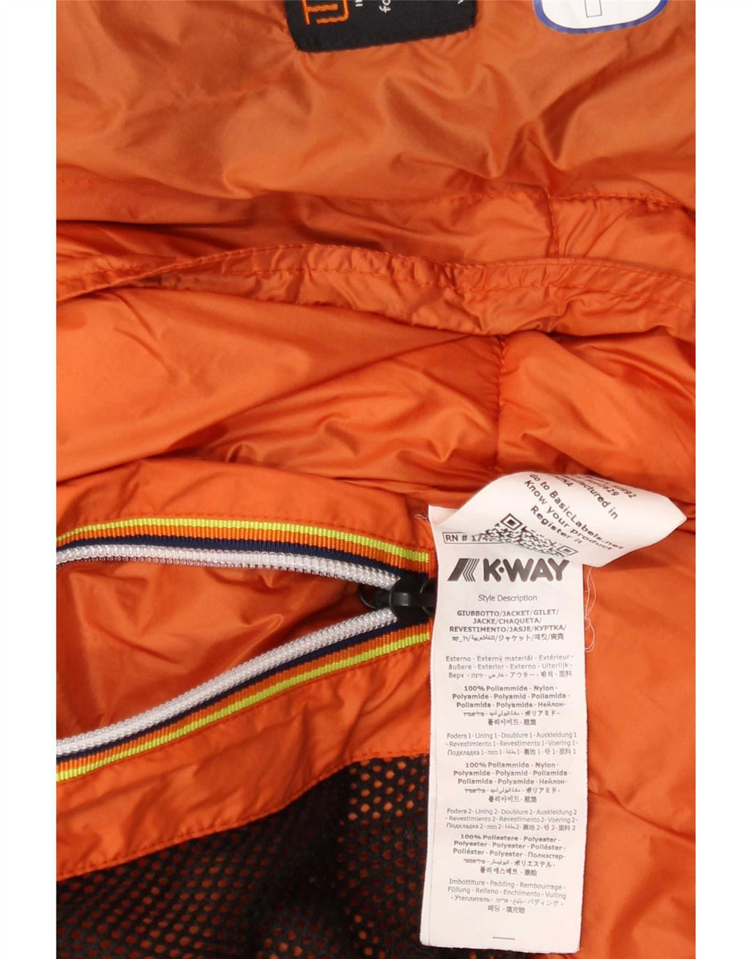 Giubbotto imbottito con cappuccio K-Way Bambino 13-14 anni Poliestere Arancione