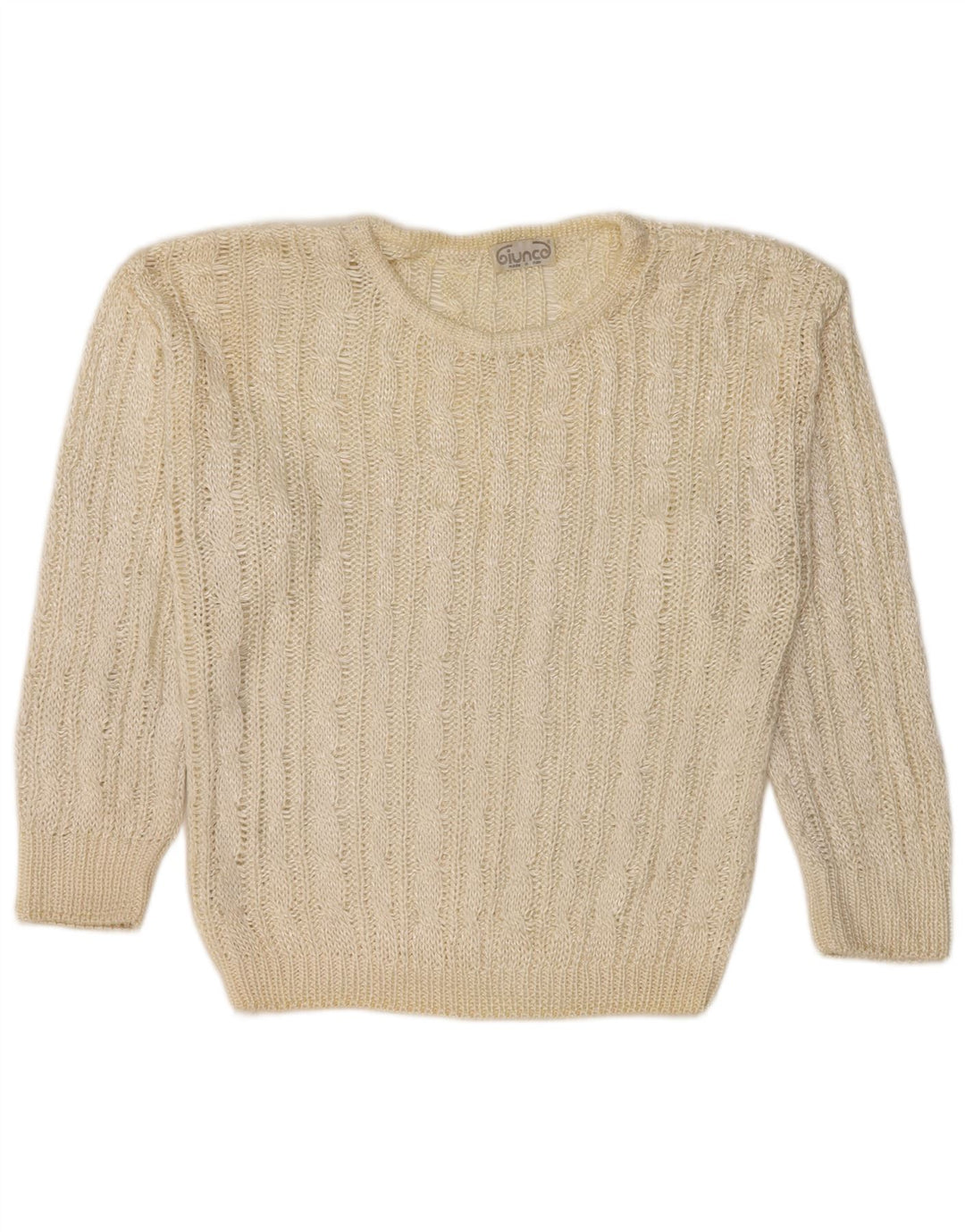 Maglione maglione girocollo da donna Giunco UK 14 medio bianco sporco