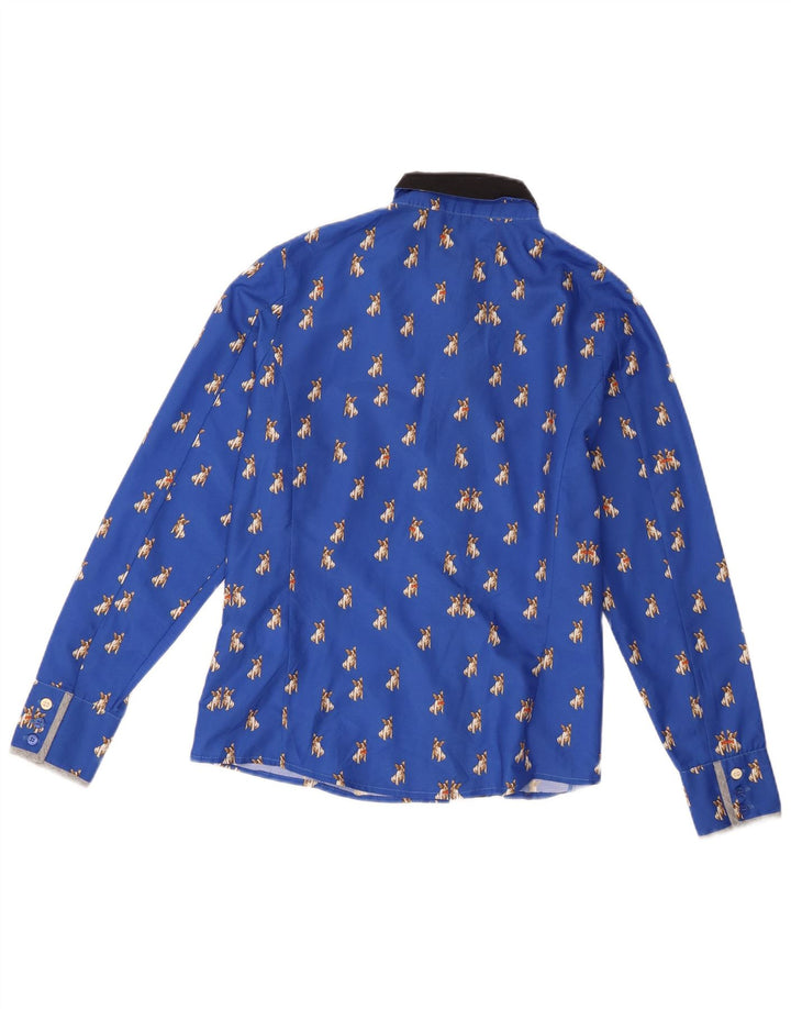 Ted Baker Camicia da donna Taglia 2 Piccolo poliestere con stampa animalier blu