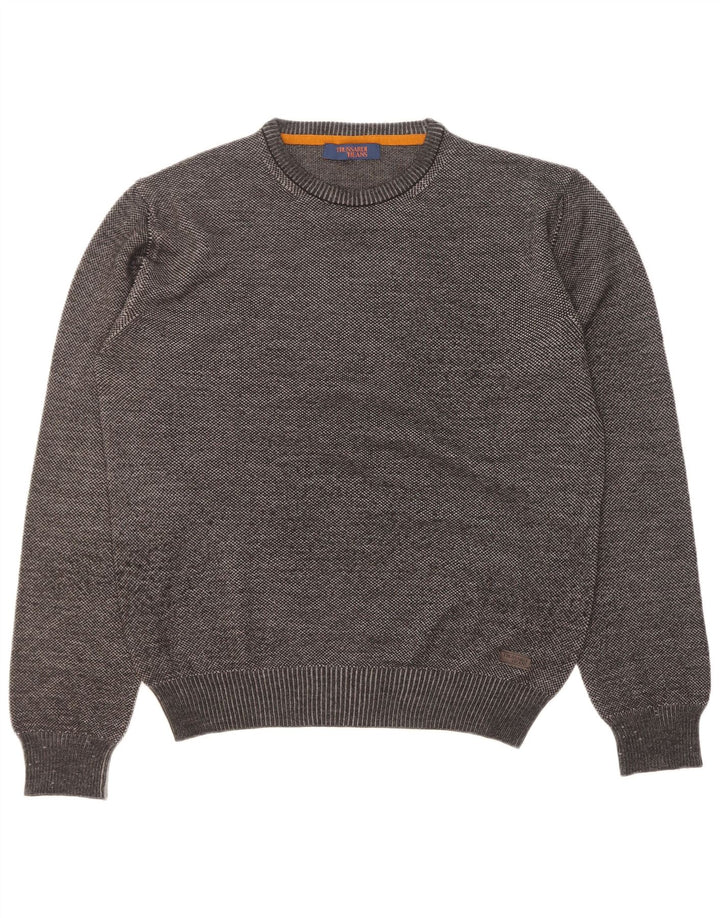 Maglione Trussardi Jeans Uomo Girocollo XL Grigio Lana Vergine