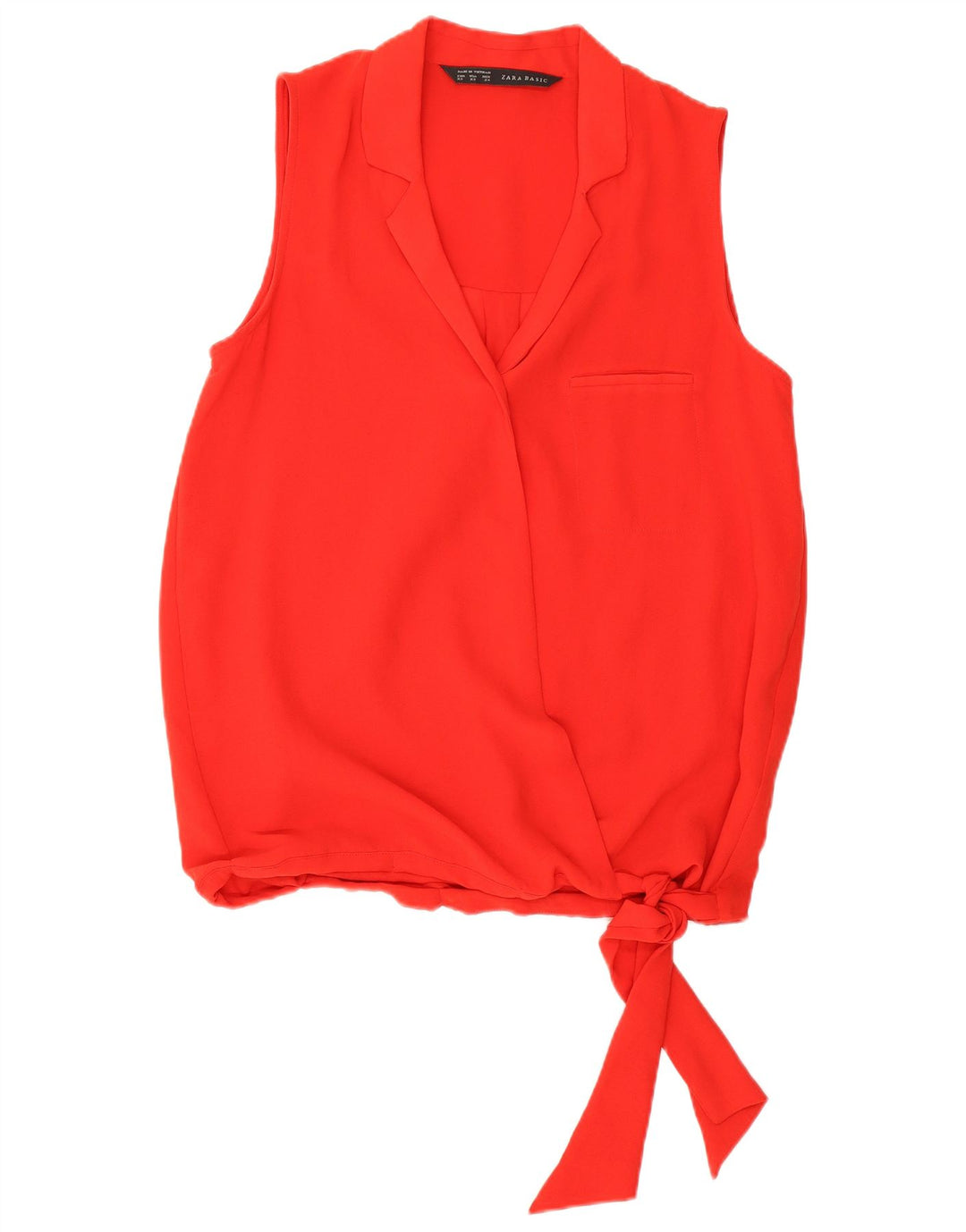 Top Zara da donna senza maniche a portafoglio, camicetta UK 6 XS rossa