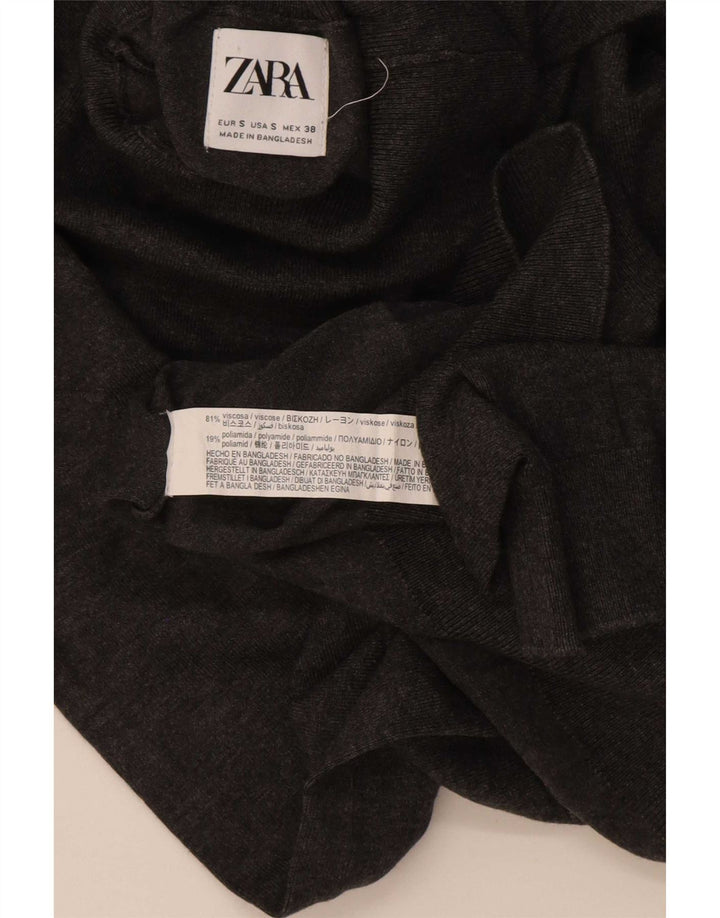 Maglione Zara da uomo con collo alto e collo alto in viscosa grigia
