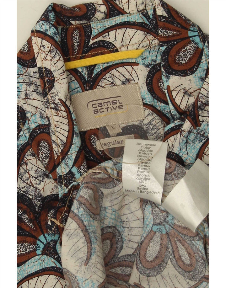 Camicia da uomo a maniche corte, vestibilità regolare, Camel Active, grande, floreale multicolore