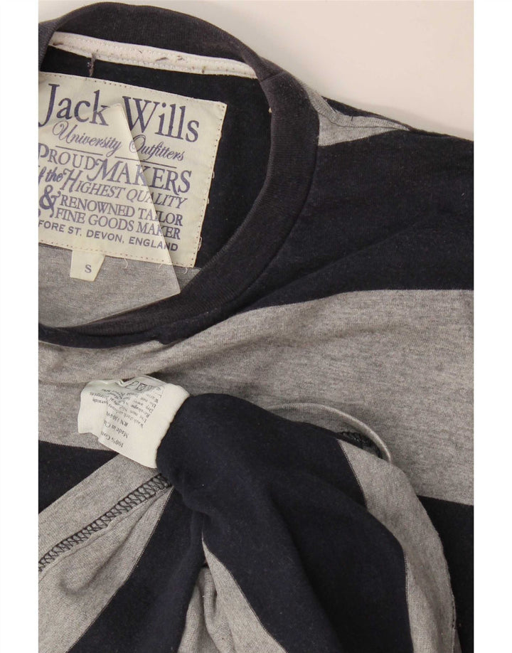 Jack Wills Mens Top manica lunga piccolo cotone a righe blu navy
