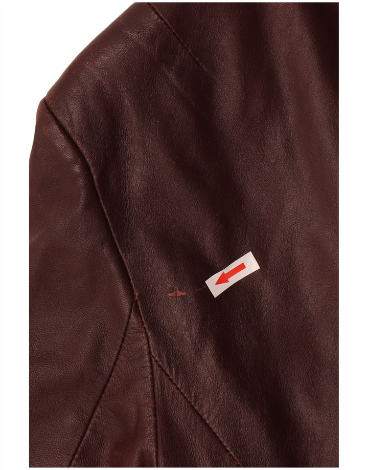 Cappotto in pelle da donna Alfa UK 10 Piccolo in pelle bordeaux