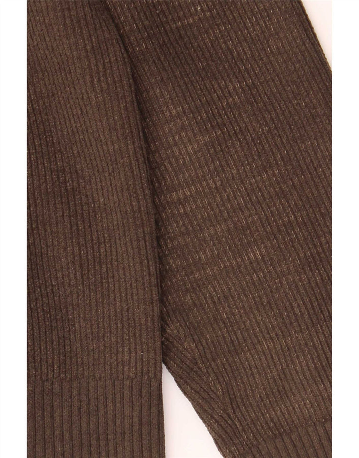 Maglione Zara da uomo con collo alto, grande, in poliestere marrone