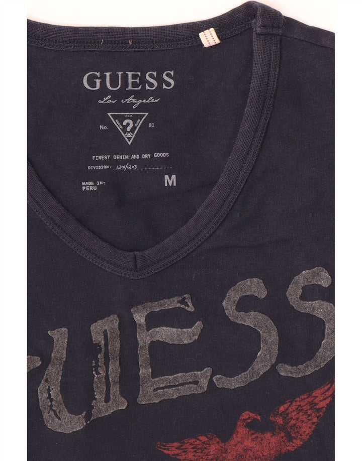T-shirt grafica da uomo Guess Top medio blu navy