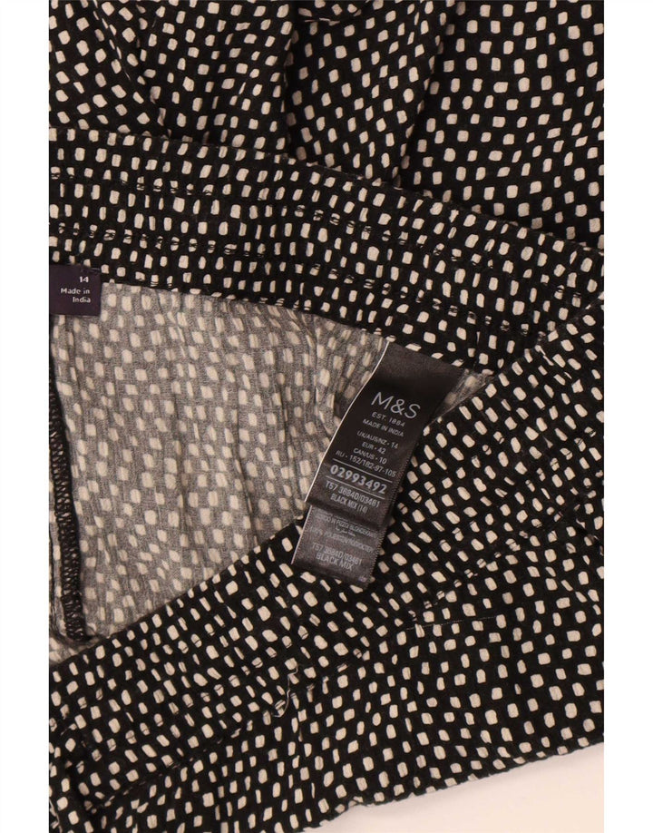 Pantaloncini chino da donna Marks & Spencer UK 14 Large W34 neri maculati