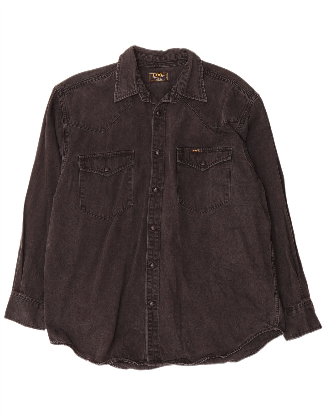 Camicia di jeans da uomo Lee grande in cotone nero