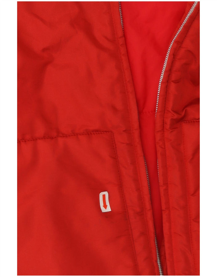 ELLESSE Gilet imbottito oversize da donna UK 10 piccolo rosso