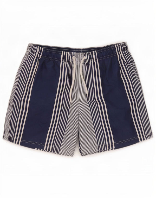 Pantaloncini da bagno da uomo Marks & Spencer grandi in poliestere a righe blu navy