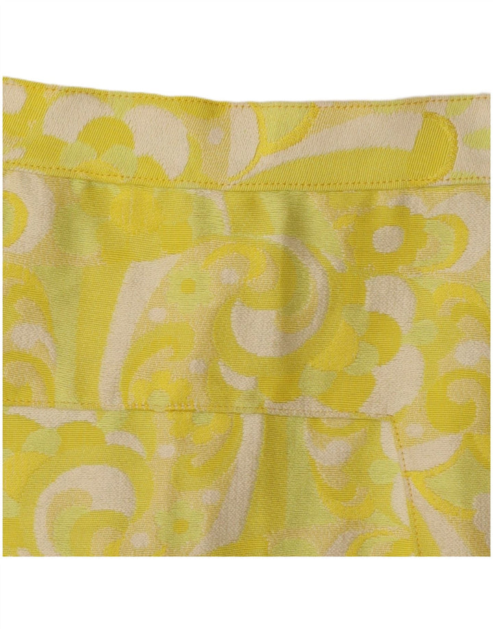 Gonna dritta da donna vintage W30 floreale giallo medio