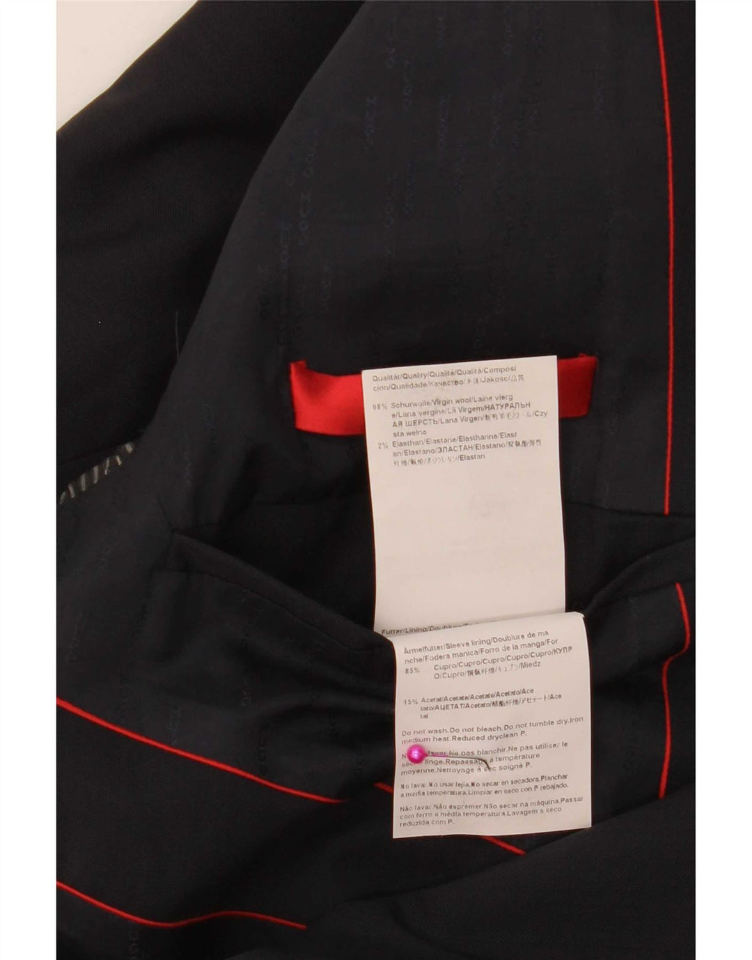 Giacca blazer da uomo a 2 bottoni Hugo Boss UK 50 grande in lana blu navy