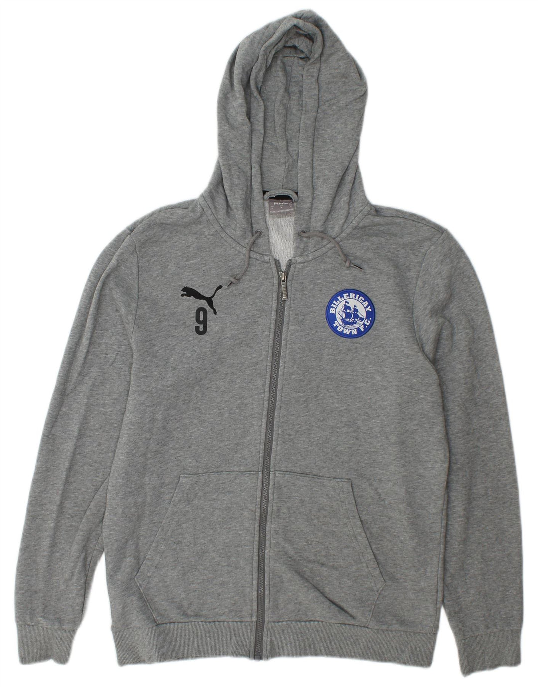 Felpa con cappuccio e zip grafica da uomo Puma in cotone grigio medio