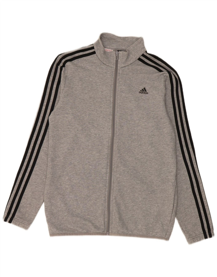 Giacca Top della Tuta da Ragazzo Adidas 15-16 Anni in Cotone Grigio