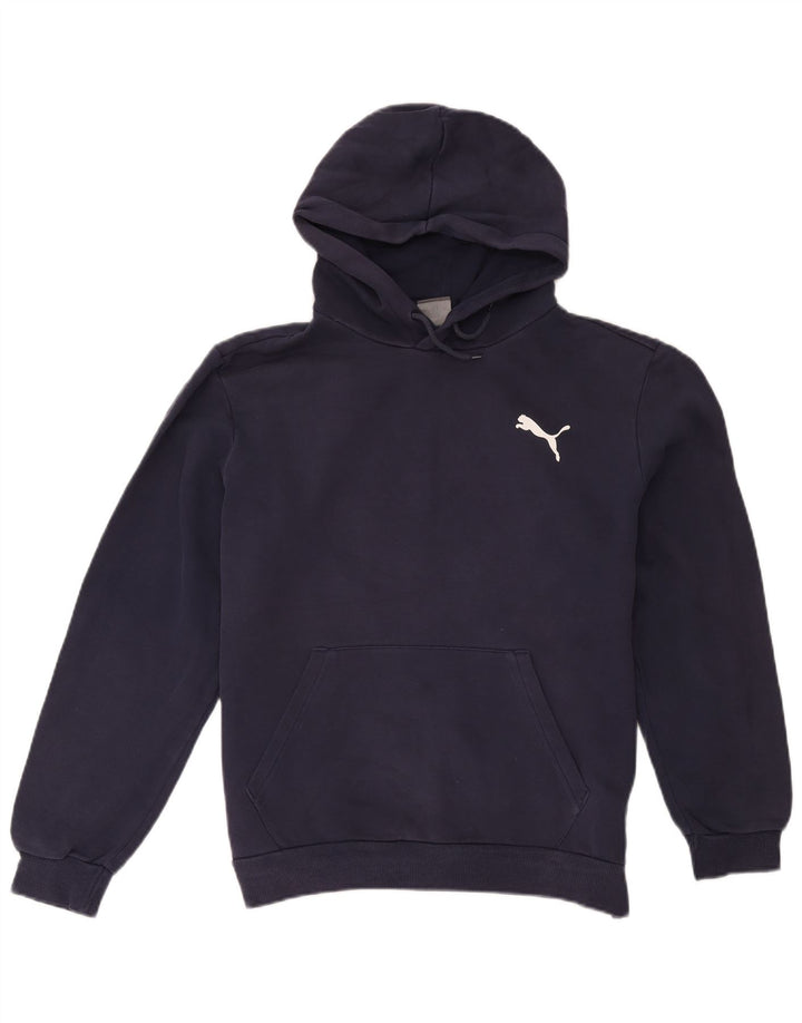 Felpa con cappuccio da uomo Puma media cotone blu navy