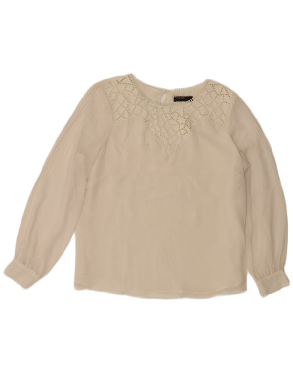 Camicetta a maniche lunghe Autograph da donna Marks & Spencer UK 16 Large Beige