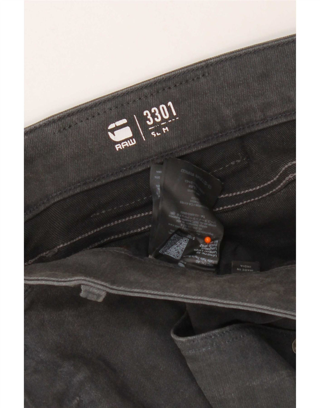 Jeans slim da uomo G-Star 3301 W40 L32 cotone grigio