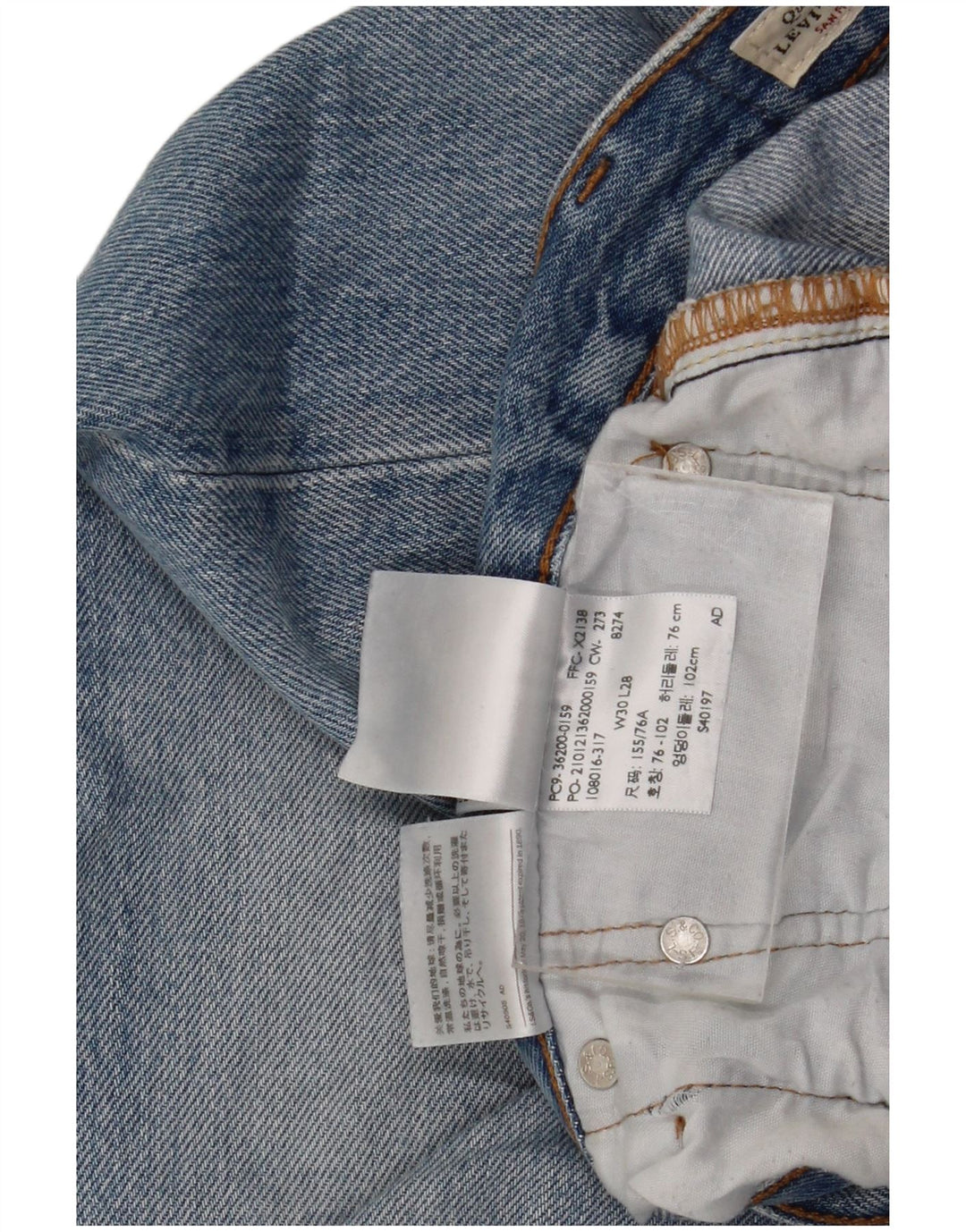 Levi's Uomo 501 Jeans dritti W30 L28 Cotone blu