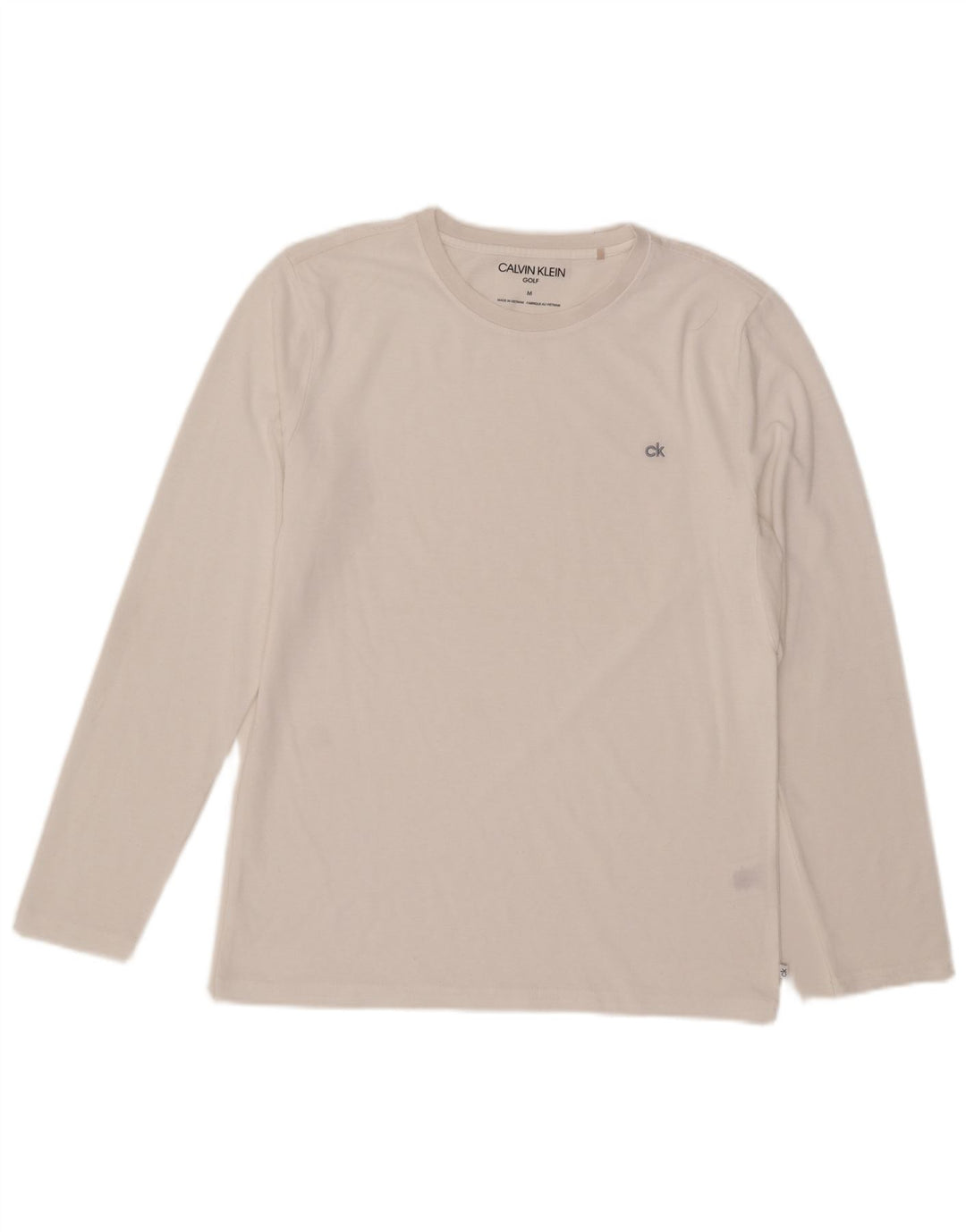 Top da uomo Calvin Klein a maniche lunghe in poliestere bianco medio