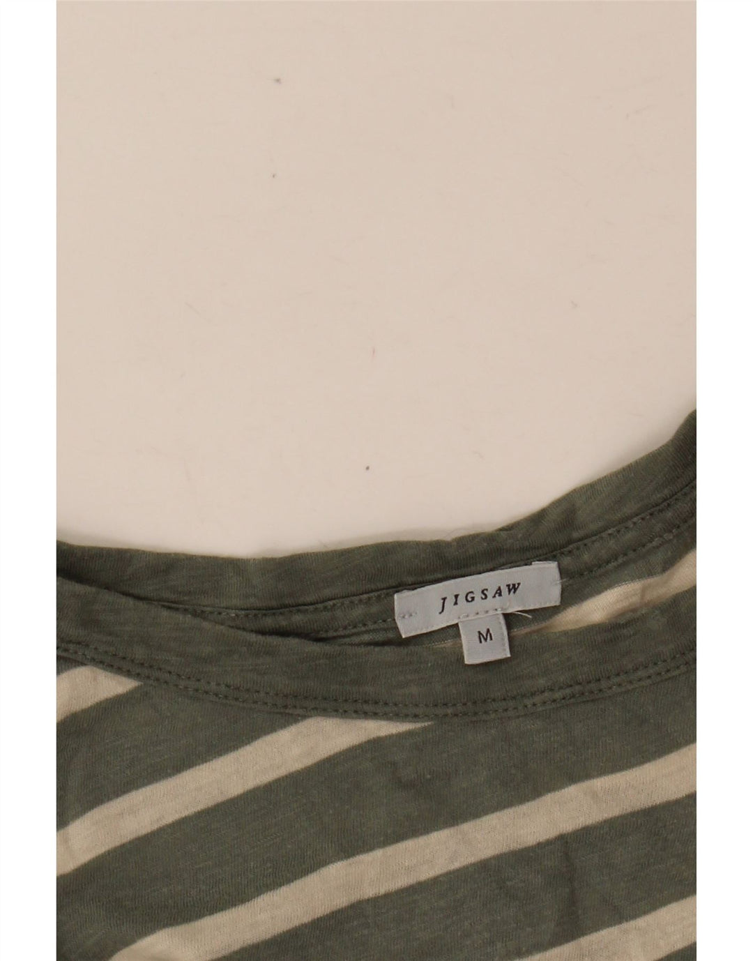 JIGSAW Top oversize da donna a maniche lunghe UK 14 Verde medio a righe