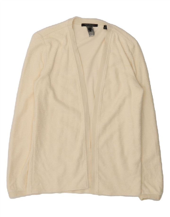 SCOTCH & SODA Womens Open Cardigan Sweater UK 12 Medium Off White Cotton Vintage Scotch & Soda and Second-Hand Scotch & Soda from Messina Hembry 