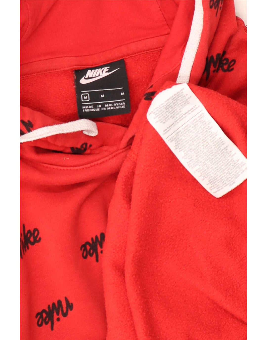 Felpa con cappuccio grafica Nike da uomo in cotone rosso medio