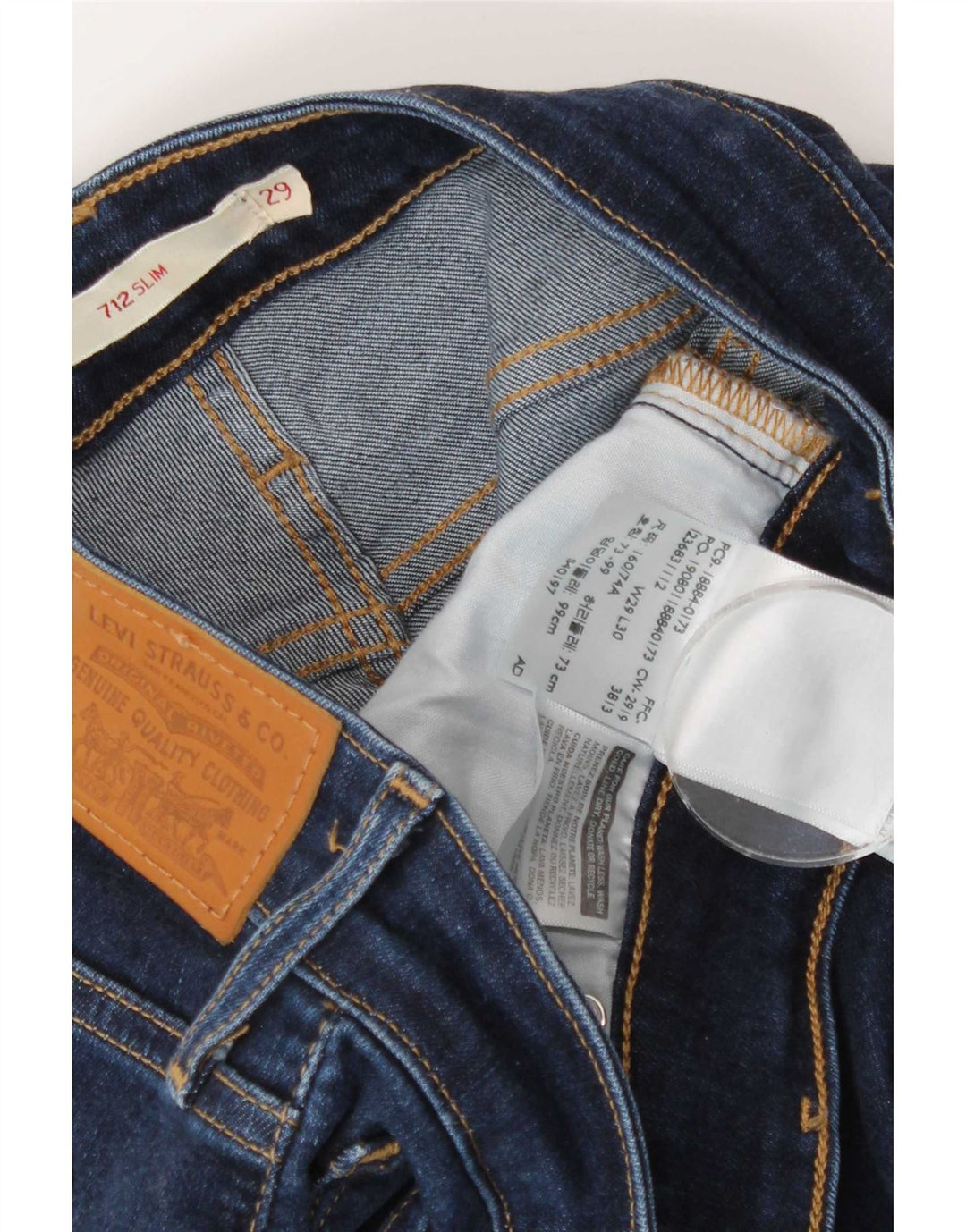 Jeans Levi's 712 Slim da donna W29 L30 in cotone blu navy