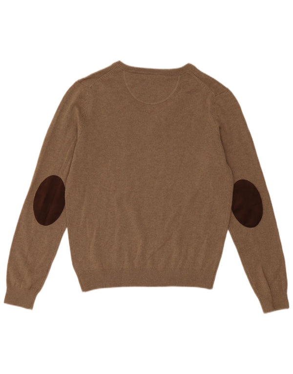 Boggi Maglione da uomo con scollo a V piccolo in lana beige