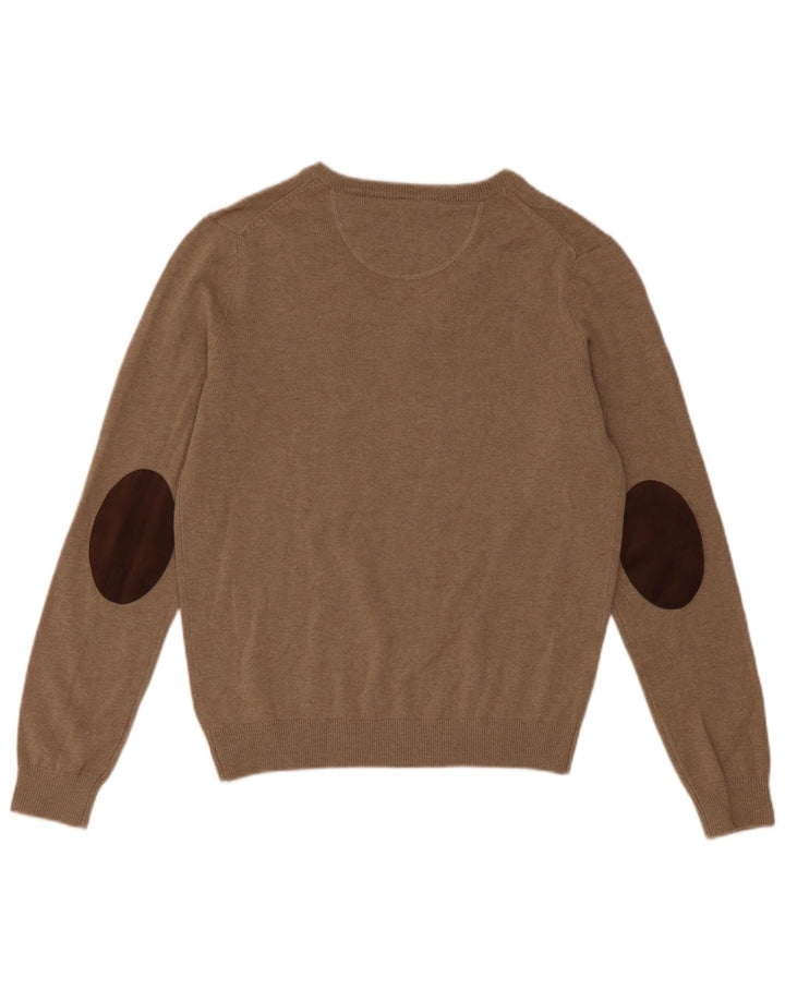 Boggi Maglione da uomo con scollo a V piccolo in lana beige