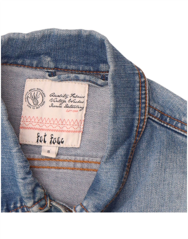 FAT FACE Giacca in denim da donna UK 8 piccola in cotone blu