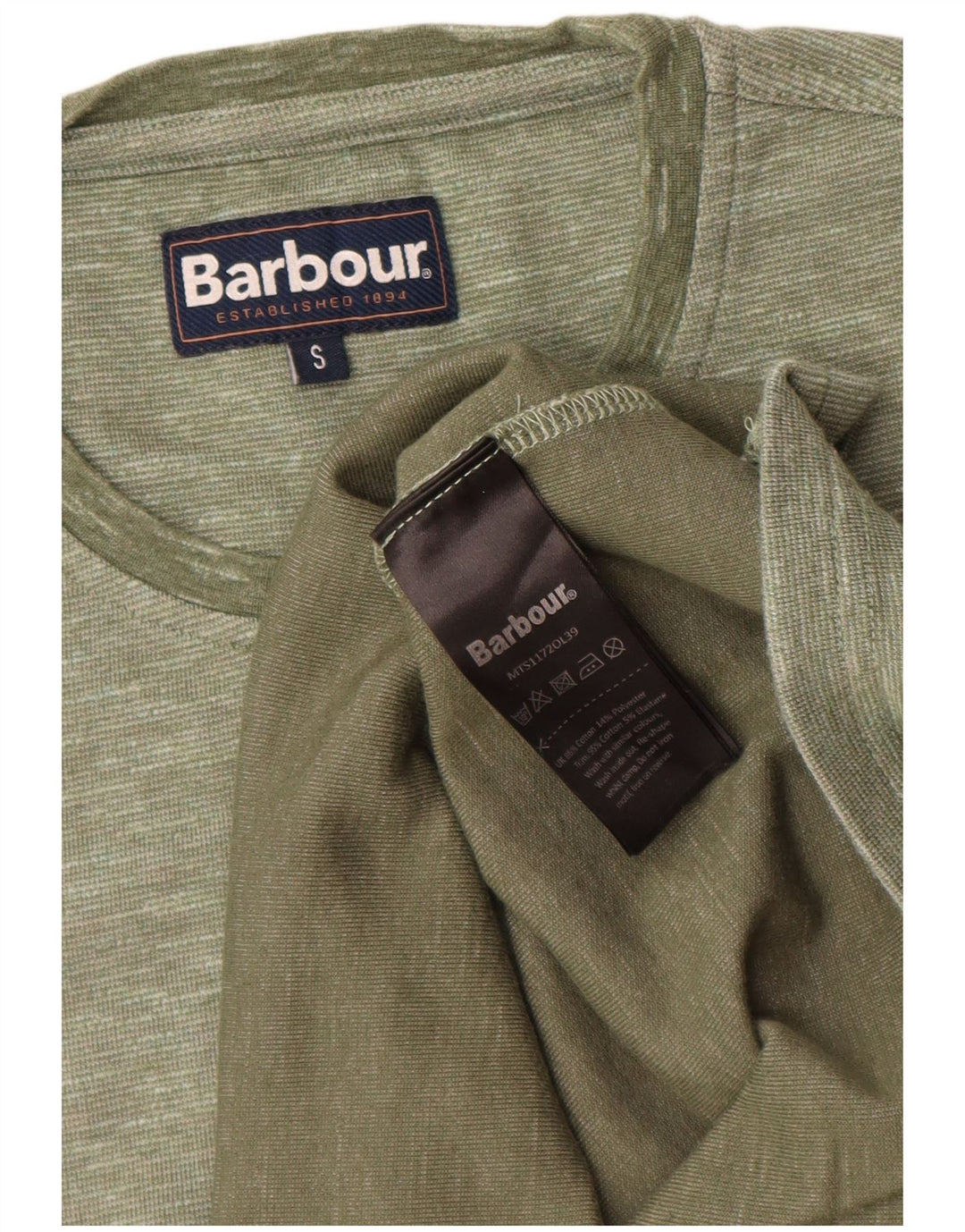T-shirt da uomo Barbour Top piccolo in cotone screziato verde
