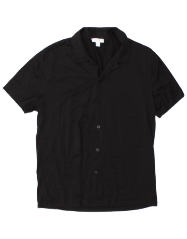 Camicia a maniche corte da uomo Reiss grande in cotone nero