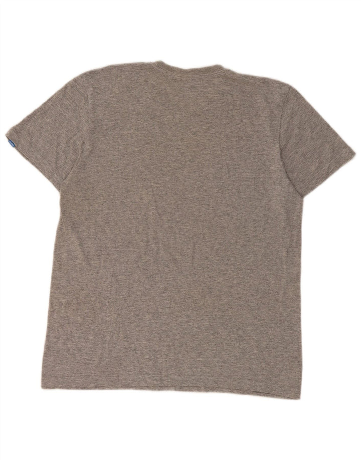 T-shirt grafica da uomo Adidas Top in cotone chiazzato grigio medio