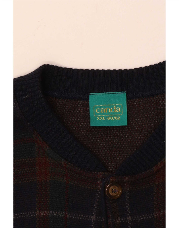 Maglione cardigan da uomo Canda 2XL acrilico a quadri multicolore