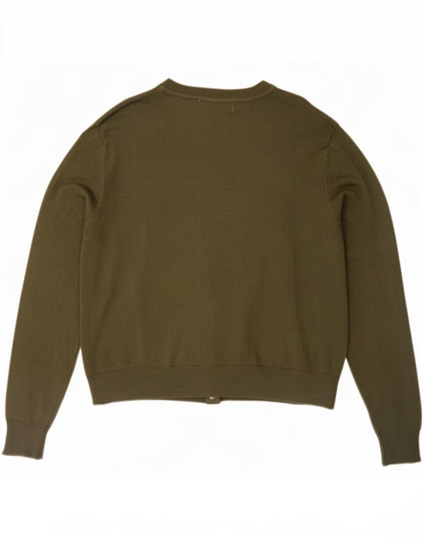 Maglione cardigan corto da donna Marks & Spencer UK 12 Viscosa kaki media