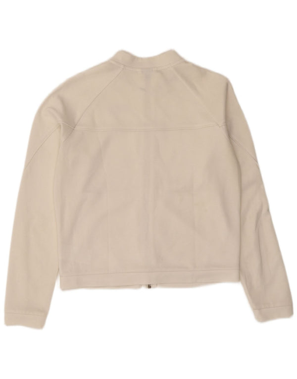 Giacca da tuta oversize corta da donna Puma UK 10 piccola poliestere bianco